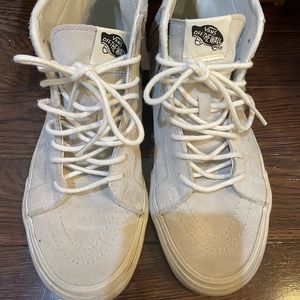 Vans - light gray fringe high tops